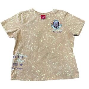 Smoke Rise Red T-Shirt Graphic Embroidered Size L